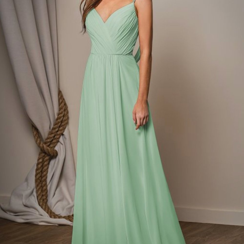 Belsoie Seamist Long V-Neck Bridesmaid Dress